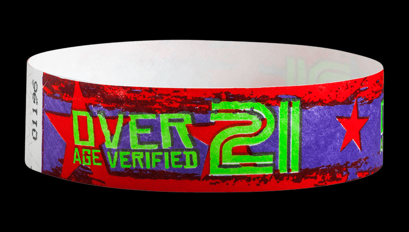 AGE-VERIFIED OVER 21 WRISTBANDS 